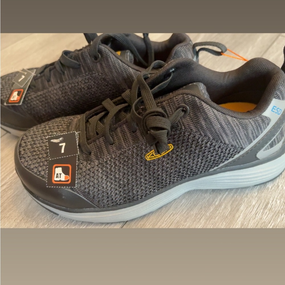 KEEN Utility ESD Sparta Gray Black Size 7M Women's Safety Toe Lace Shoes New!